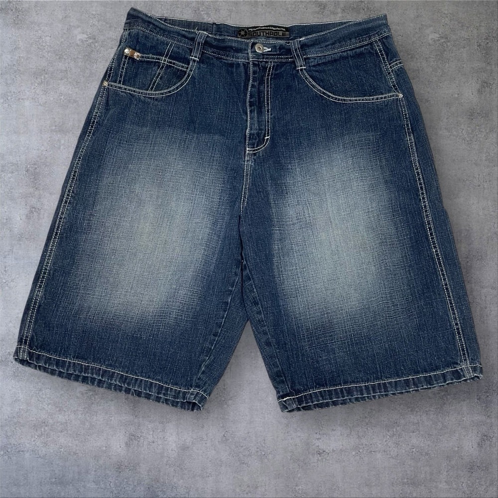 Vintage‎ Southpole 4180 Baggy Denim Shorts Mens 38 Skater Y2K Grunge Hip Hop